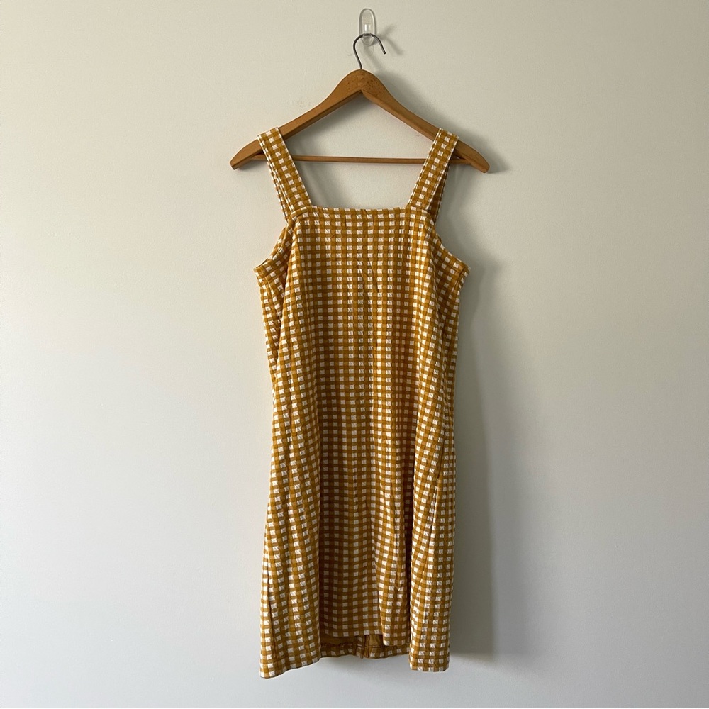 Madewell Jacquard Button-Front Mini Dress in Gingham Check Size XS - Picture 7 of 8